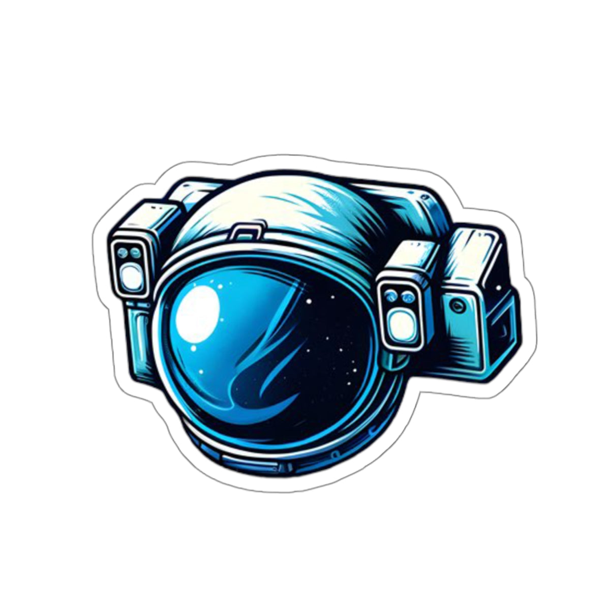 Moon Man Helmet Die-Cut Stickers