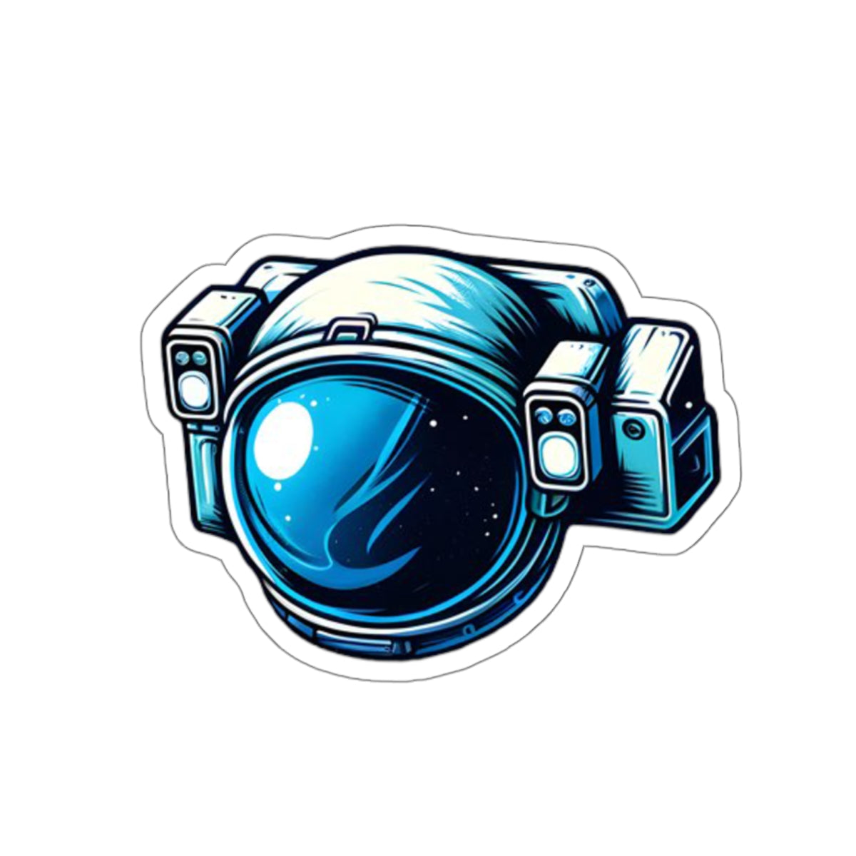 Moon Man Helmet Die-Cut Stickers