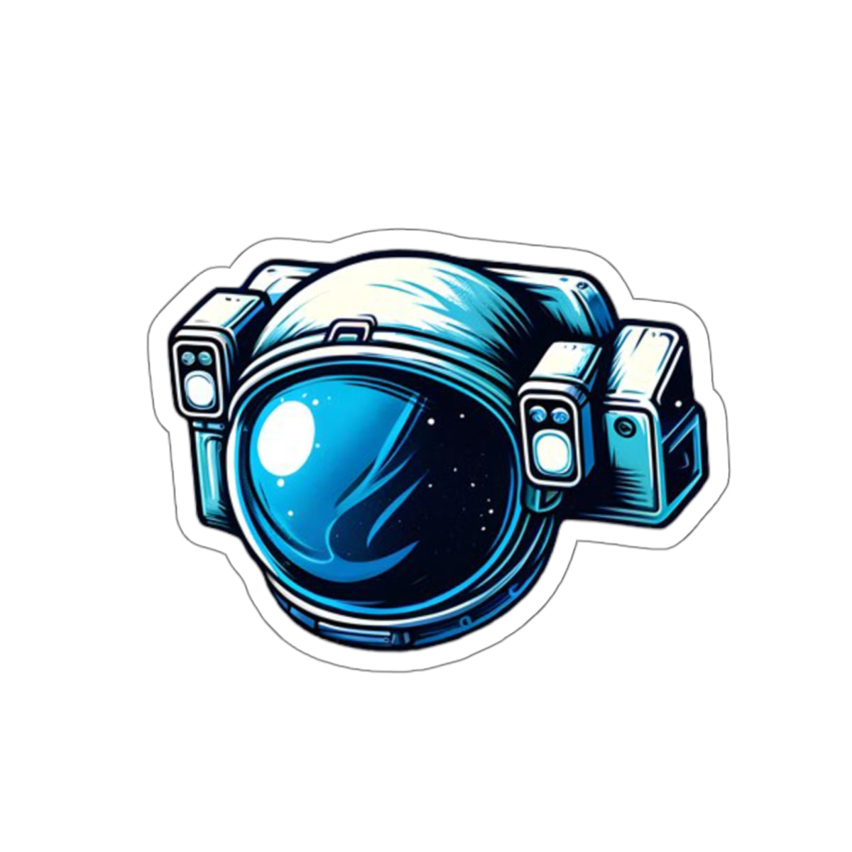 Moon Man Helmet Die-Cut Stickers