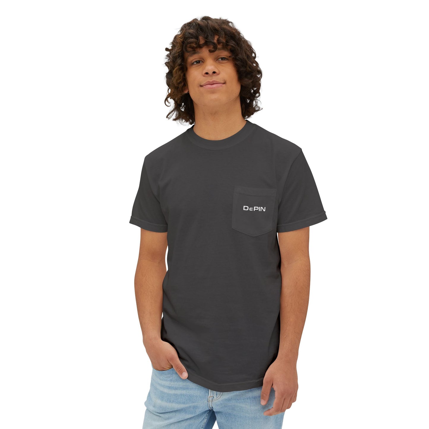 DePIN Unisex Garment-Dyed Pocket T-Shirt